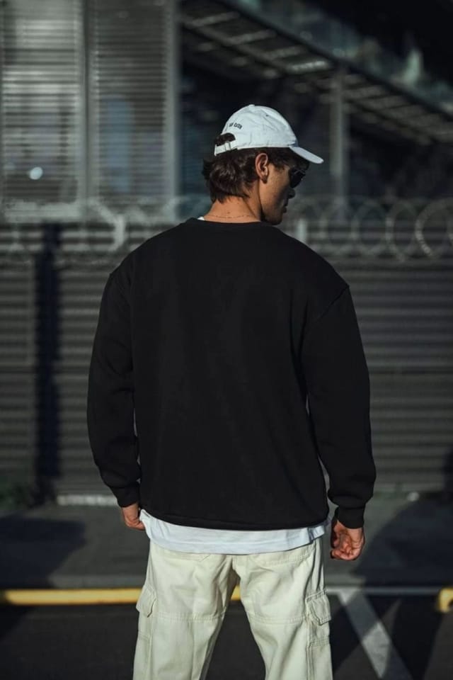 Janes Janes Men's Regular Fit Crew Neck Sweatshirt in Black - 2