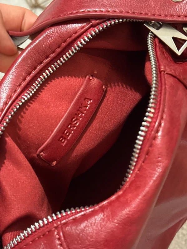 Bershka Red Faux Leather Shoulder Bag
