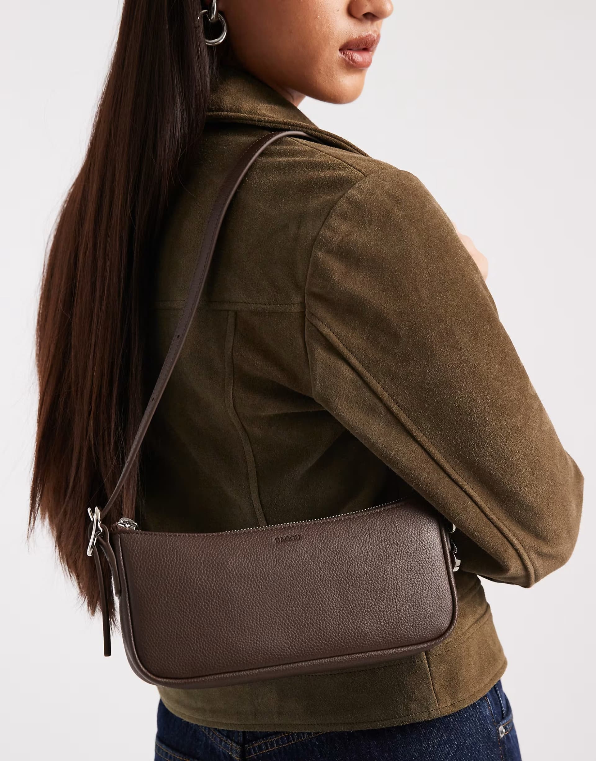 ASOS ASOS Baggu Brown Leather Pochette