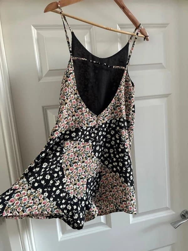 Topshop Topshop floral playsuit size 12 open back mini romper