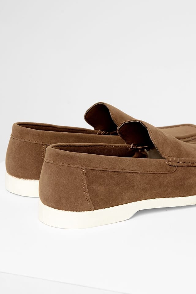Threadbare Threadbare Men's Faux Suede Slip On Loafers in Taupe - 3