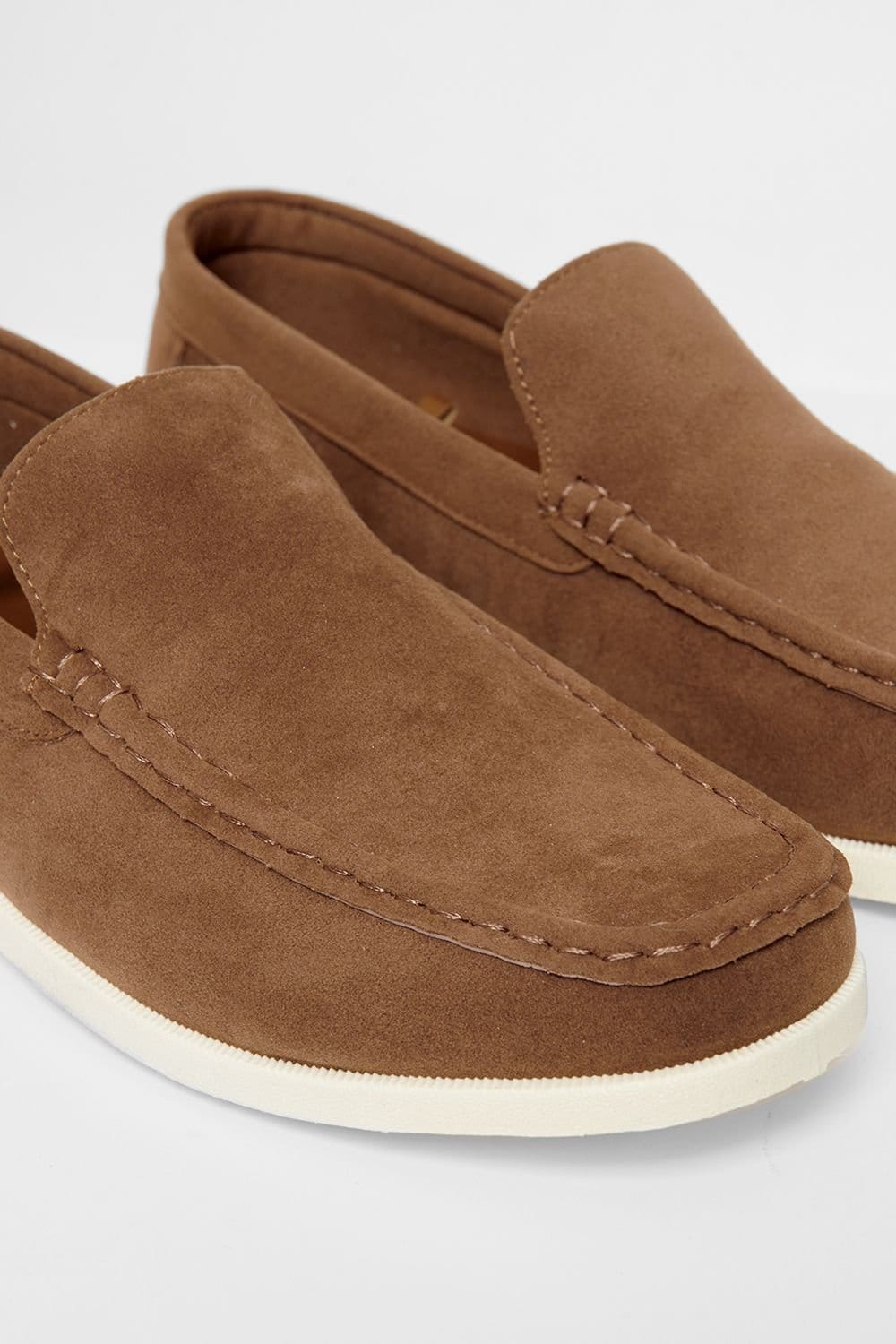 Threadbare Threadbare Men's Faux Suede Slip On Loafers in Taupe - 4