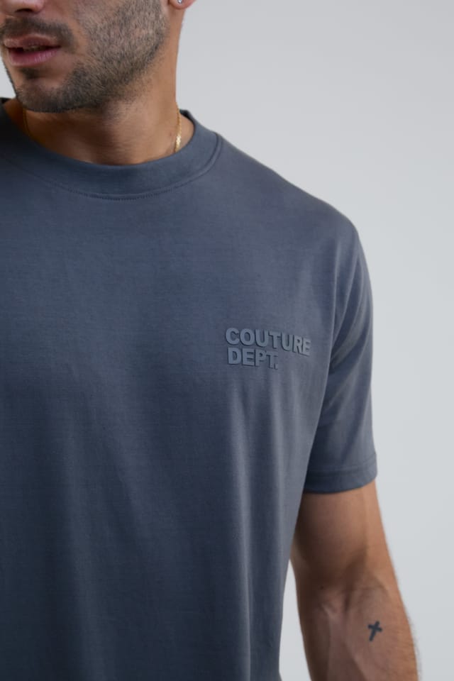 BCouture BCouture Men's Regular Fit Cotton T-Shirt in Dark Grey - 2