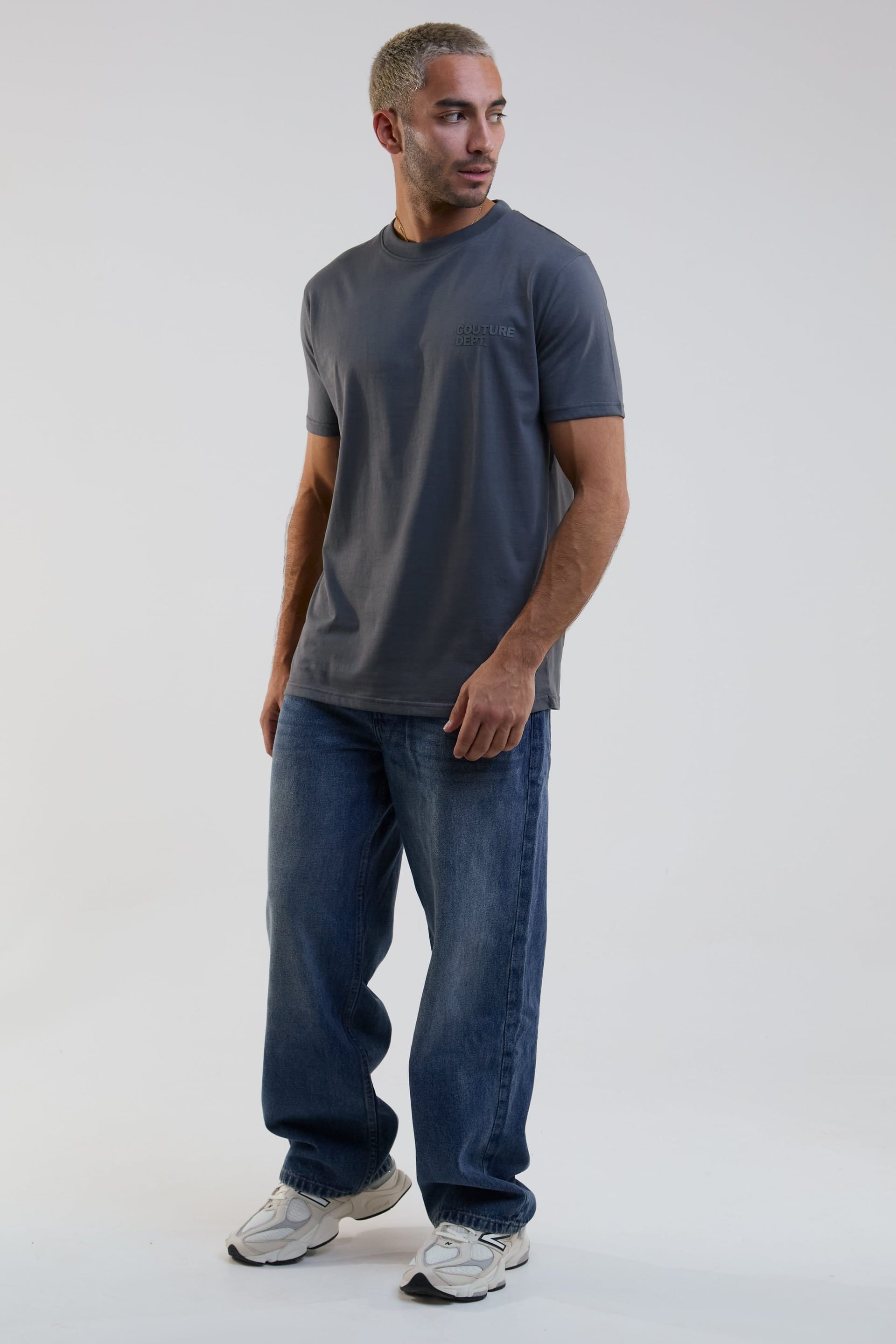 BCouture BCouture Men's Regular Fit Cotton T-Shirt in Dark Grey - 4