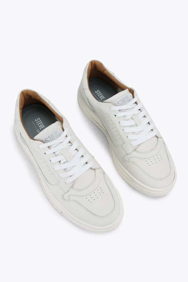 Steve Madden STEVE MADDEN Men's 'Cliff 107' Leather Trainers in White - 2