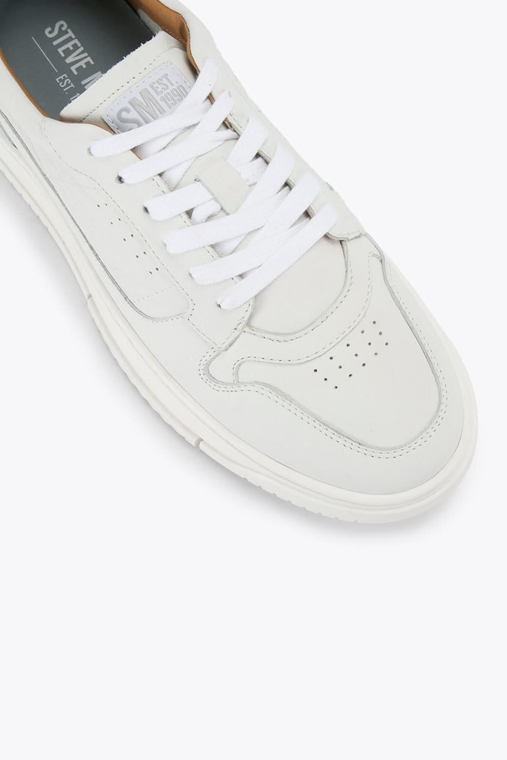 Steve Madden STEVE MADDEN Men's 'Cliff 107' Leather Trainers in White - 4