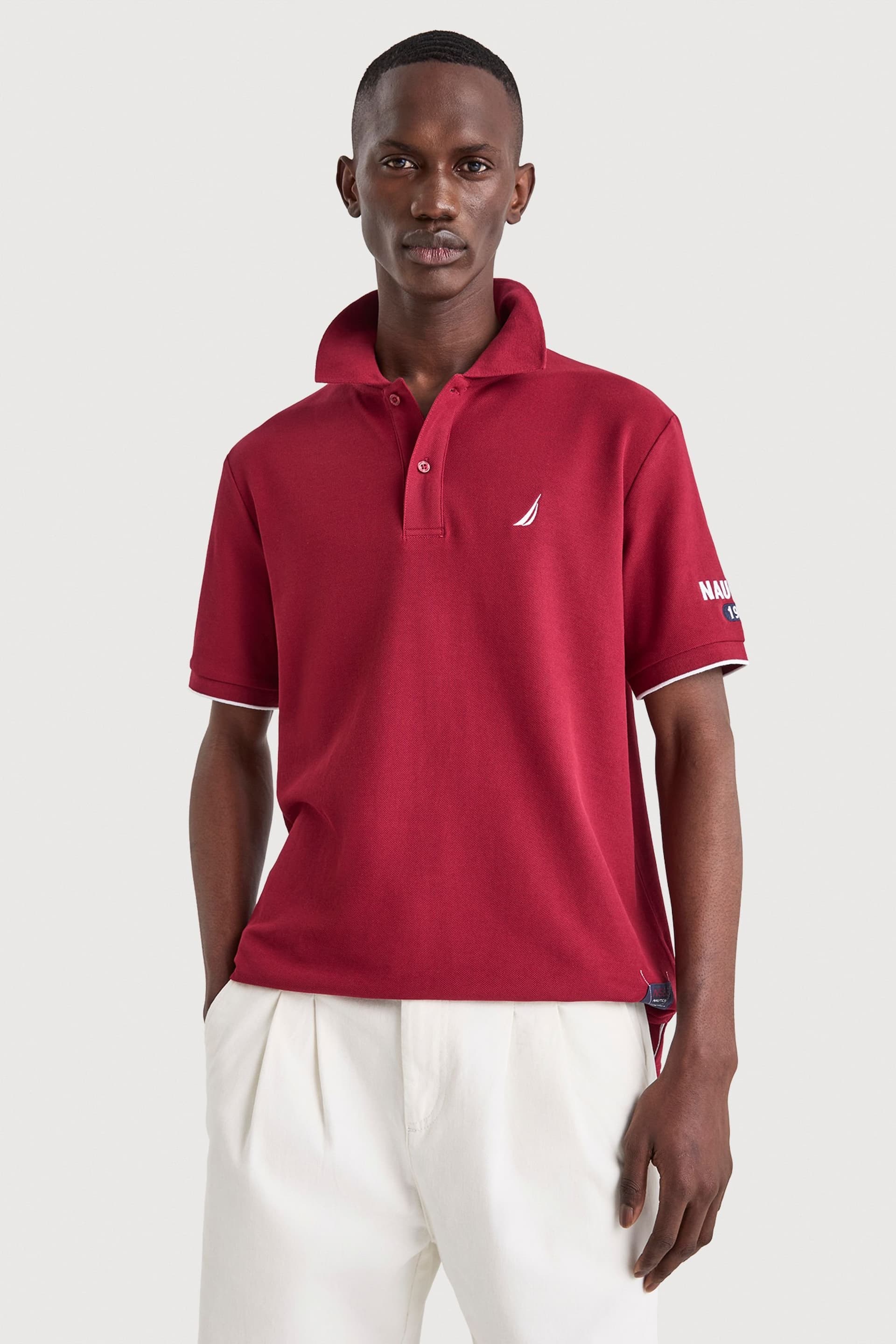 Nautica Nautica Men's Azura Polo Shirt in Dark Red