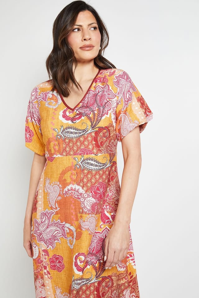 Wallis Wallis Women's Summer Paisley Midi Dress in Mustard - 2