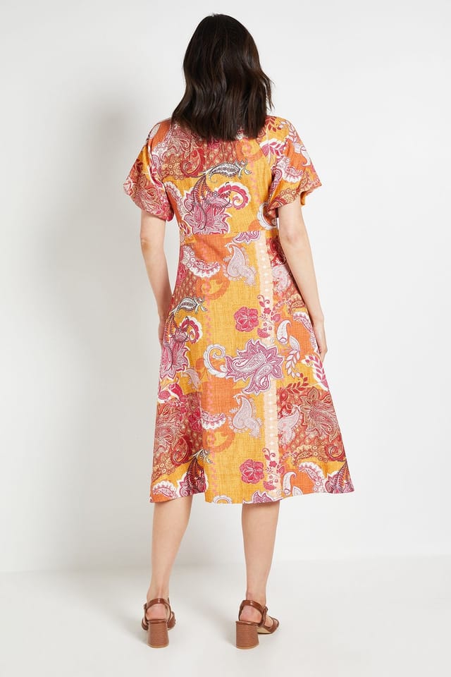 Wallis Wallis Women's Summer Paisley Midi Dress in Mustard - 3