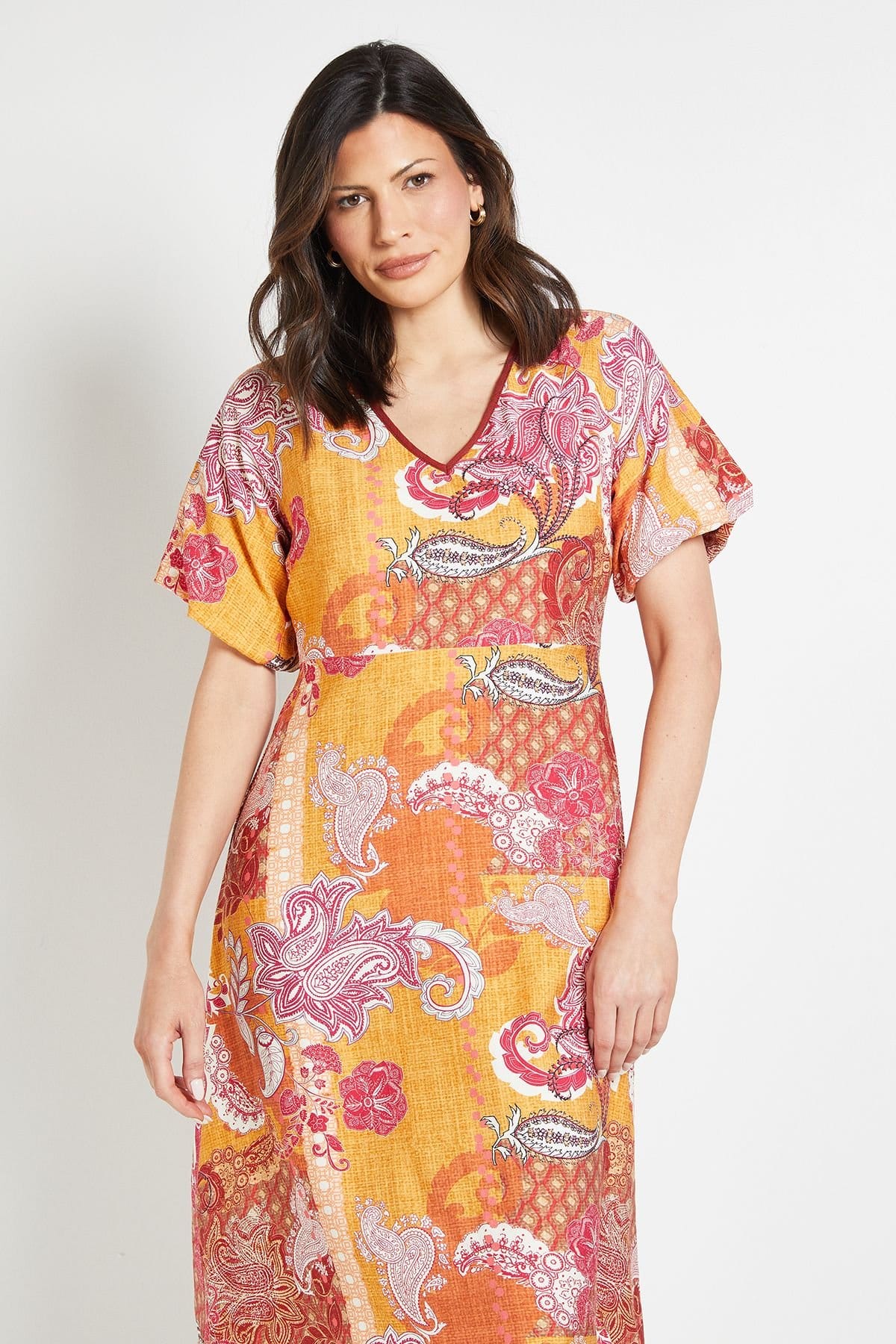 Wallis Wallis Women's Summer Paisley Midi Dress in Mustard - 4