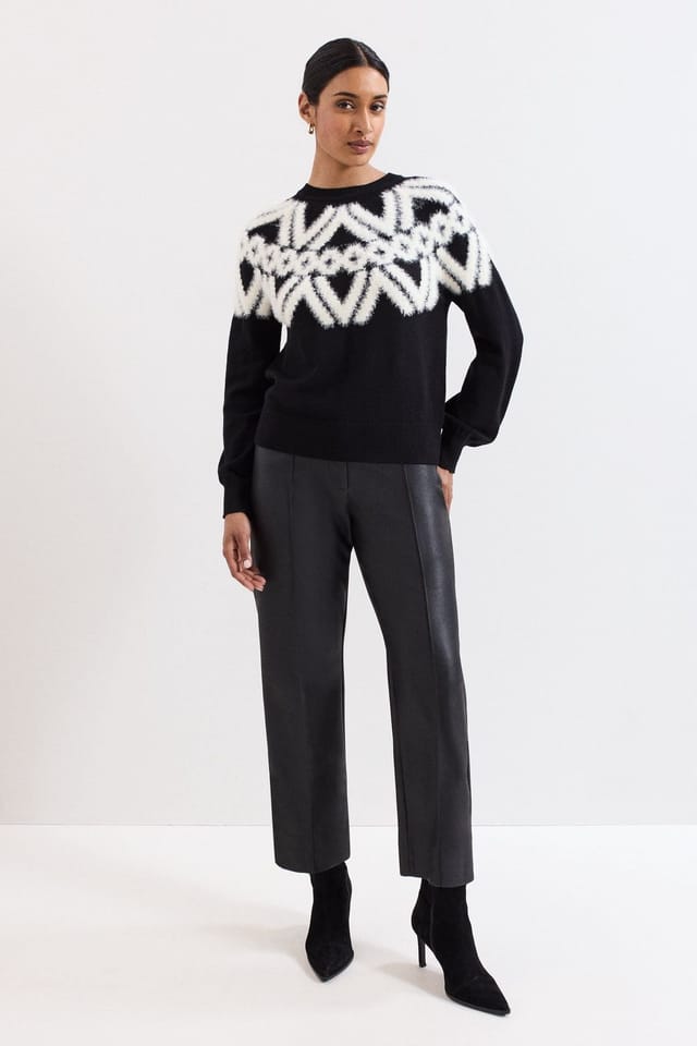 Phase Eight Phase Eight Women's Kenzie PU Cropped Trouser in True Black - 3