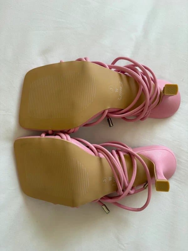 ASOS Women’s UK 3 Wide Fit Bubblegum Pink Strap Up Heels