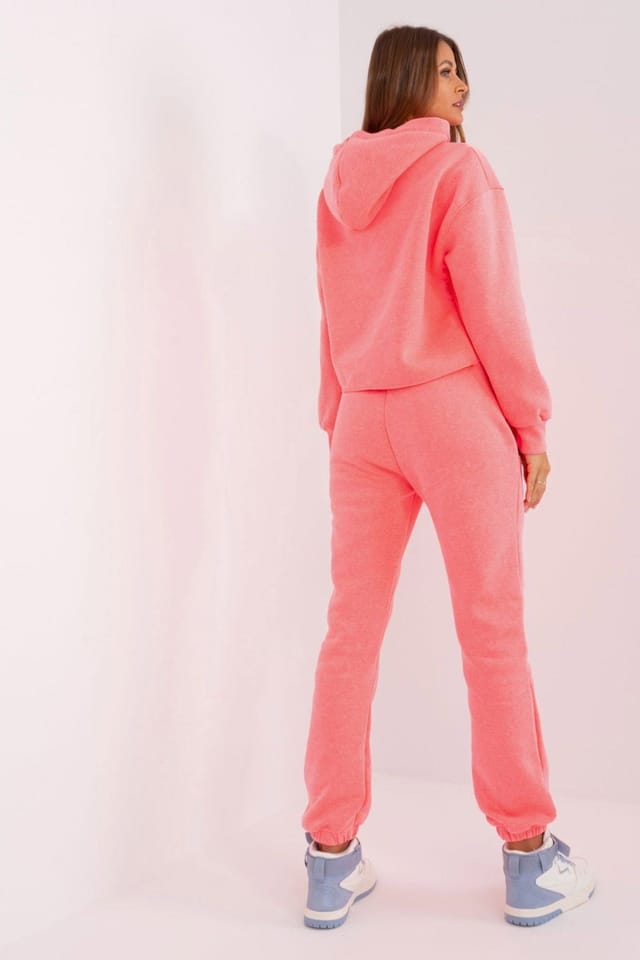 Love Lace Love Lace Women's Cotton Urban Hoodie & Jogger Tracksuit in Pink - 3