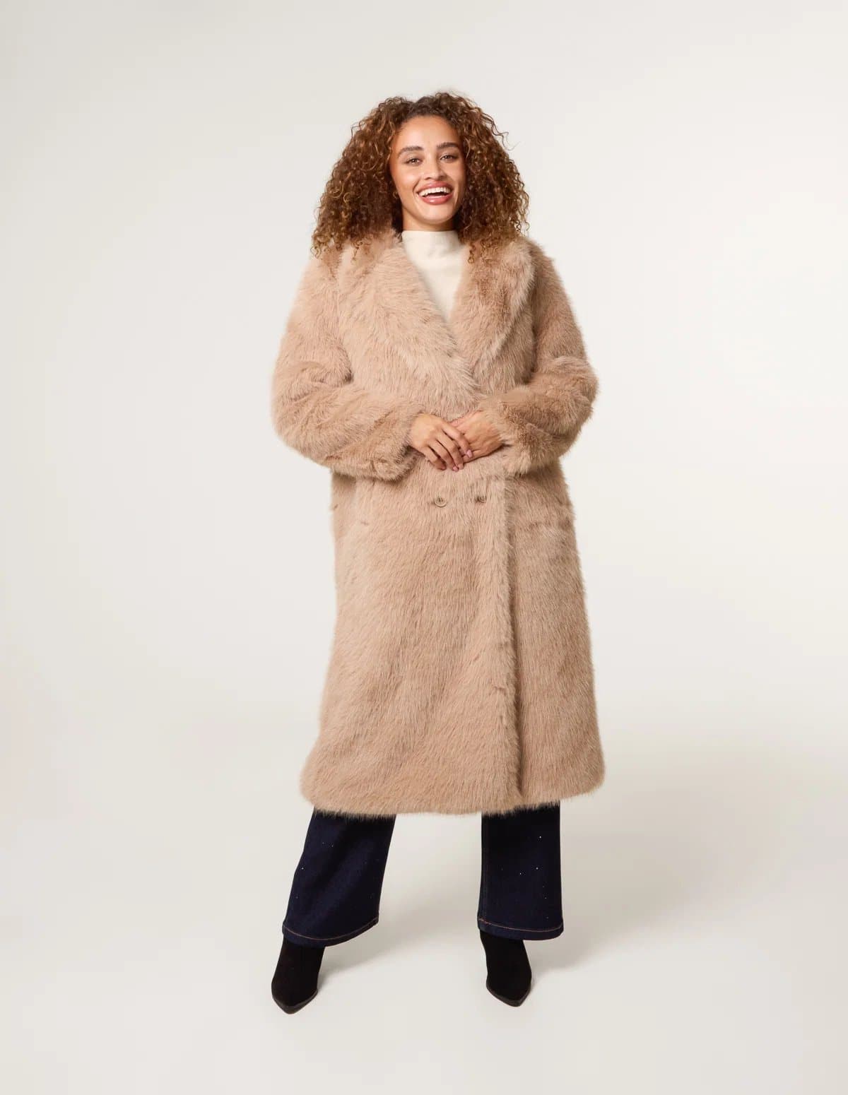 Blue Vanilla Long Fluffy Coat
