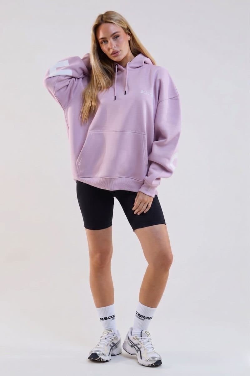BCouture BCouture Women's Cycling Shorts, Hoodie & T-Shirt Set in Pale Lilac