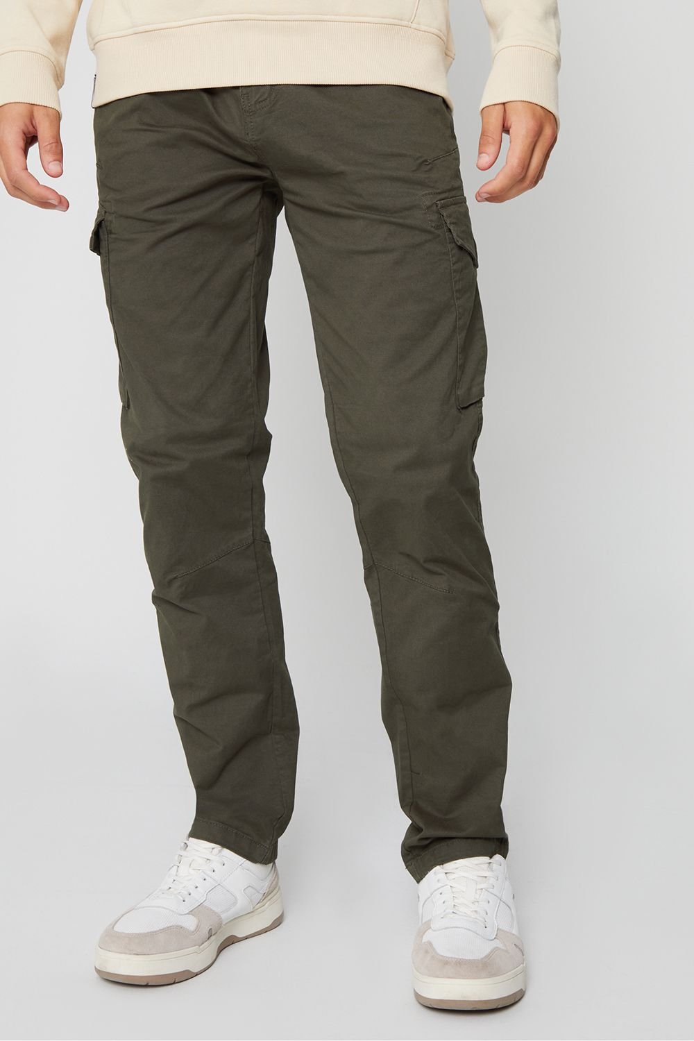 Threadbare Threadbare Men's 'Drill' Cotton Cargo Trousers With Stretch in Khaki - 3
