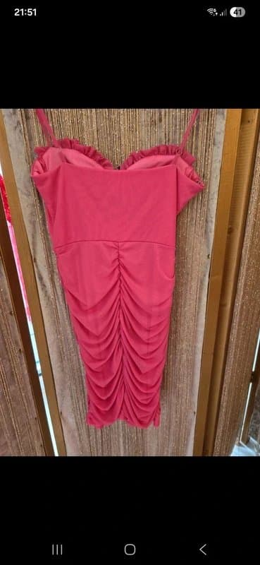 Pink Pink Ruched Mini Dress UK Size 10, EU38, US 6