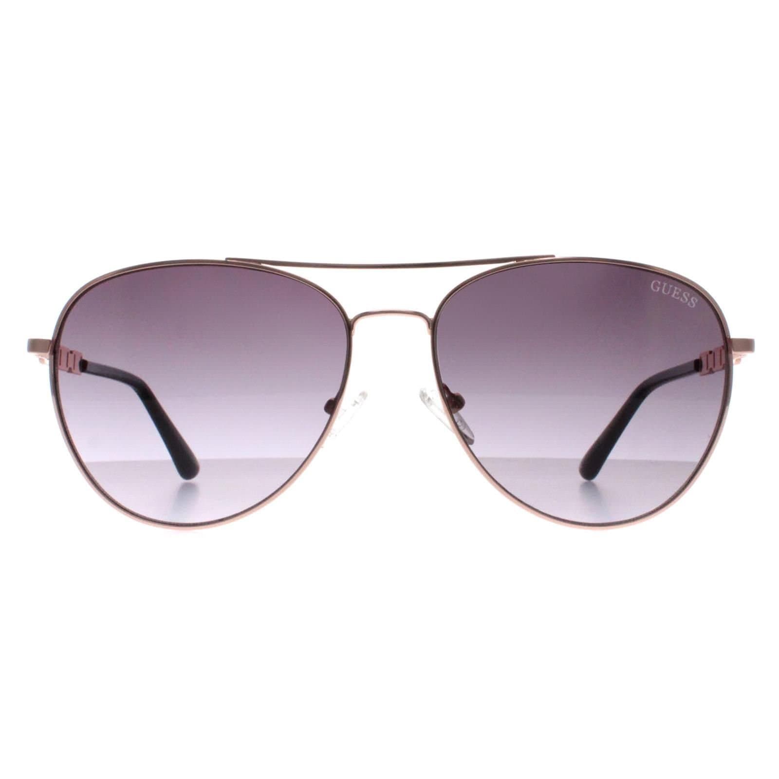 GUESS Guess Women's Aviator Rose Gold Grey Gradient GF6143