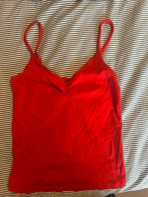 New Look New look red frilly vest top