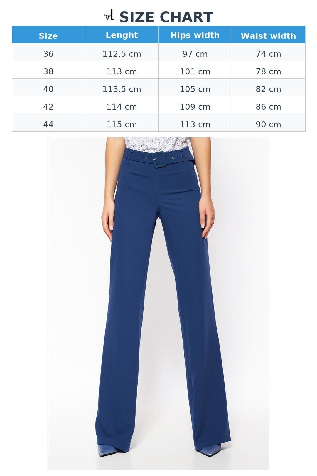 Love Lace Love Lace Women's High Waist Flared Trousers for Timeless Style in Blue - 4