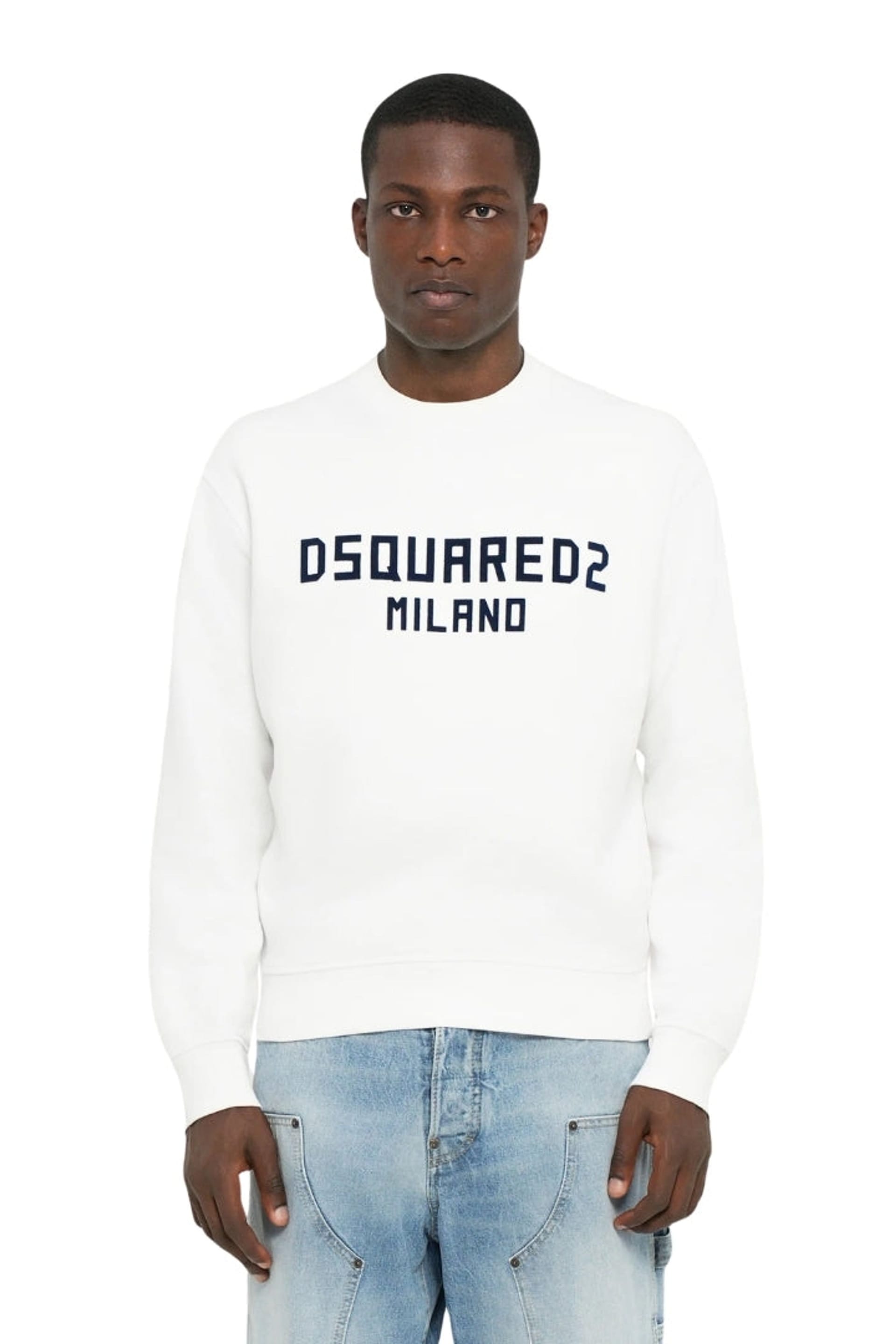 Dsquared2 Dsquared2 Men's Milano Long Sleeve Crew Neck Sweater in White - 4