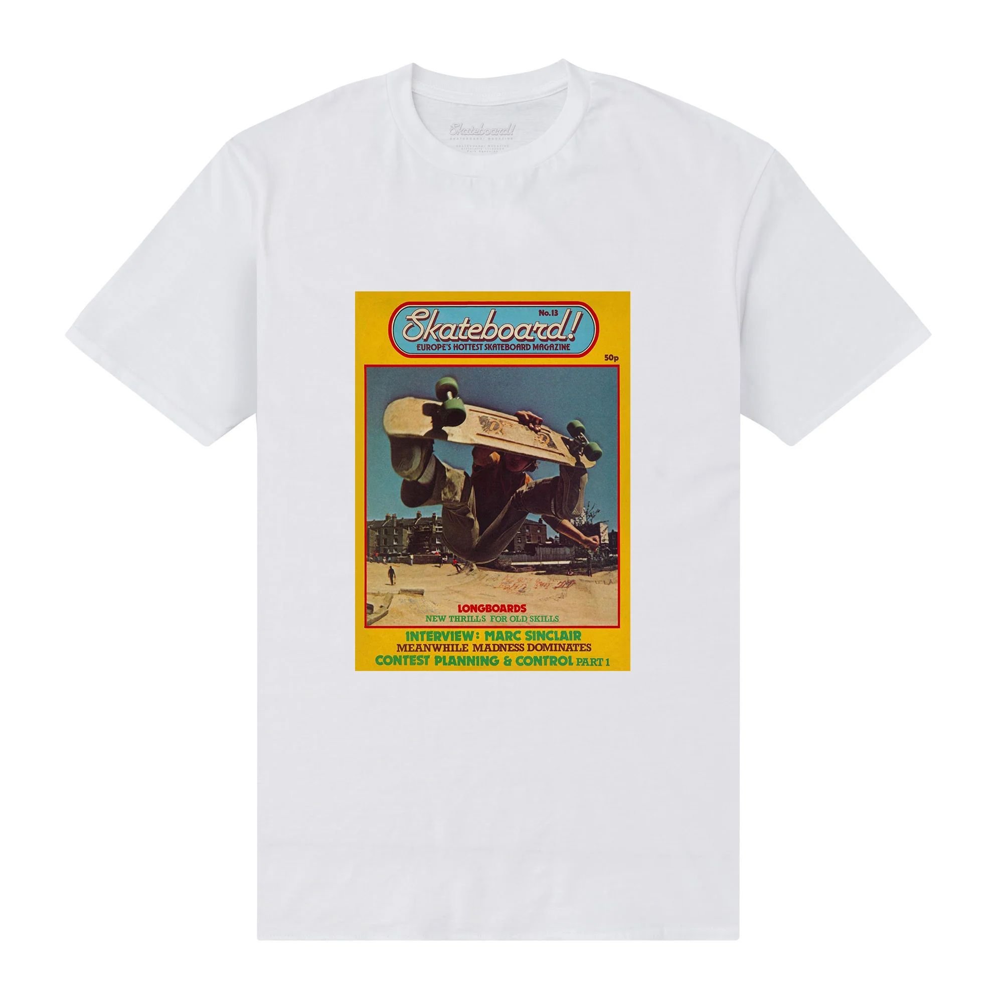 Skateboard! Skateboard! Men's Magazine T-Shirt in White - 3