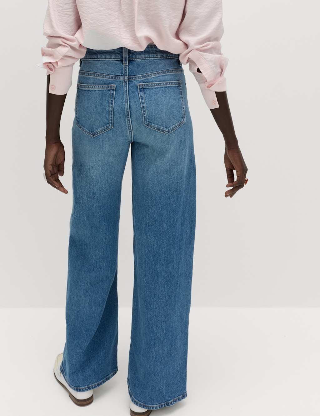 Marks & Spencer M&S The Wide-Leg Jeans Mid Blue - 4