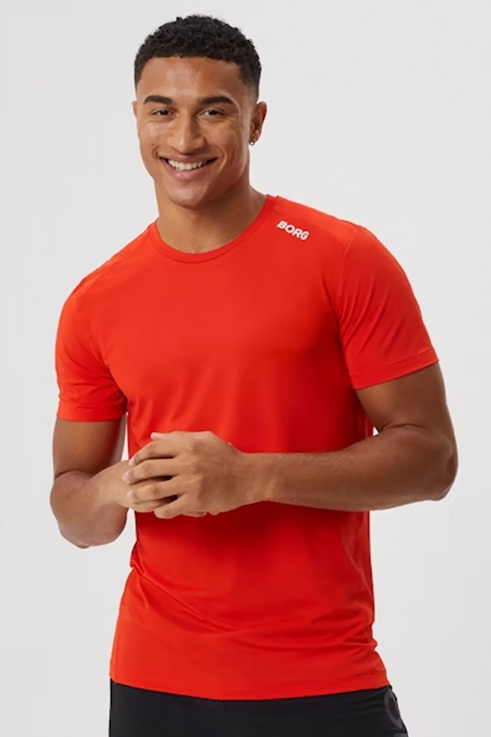 Bjorn Borg Bjorn Borg Men's Lightweight Athletic Performance Sport Moisture-wicking T-shirt in Burnt Orange - 3
