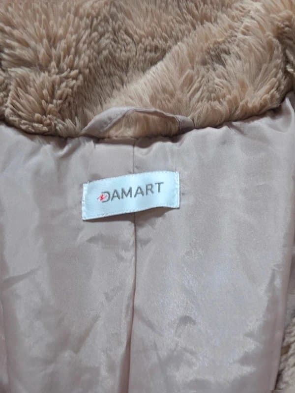 Damart new damart Faux Fur Teddy Coat Beige Brown UK 20 EU 48 Cozy Winter Y2K Vintage