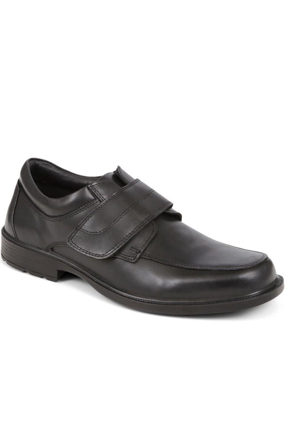 Pavers Pavers Men's Leather Touch-Fasten Shoes in Black