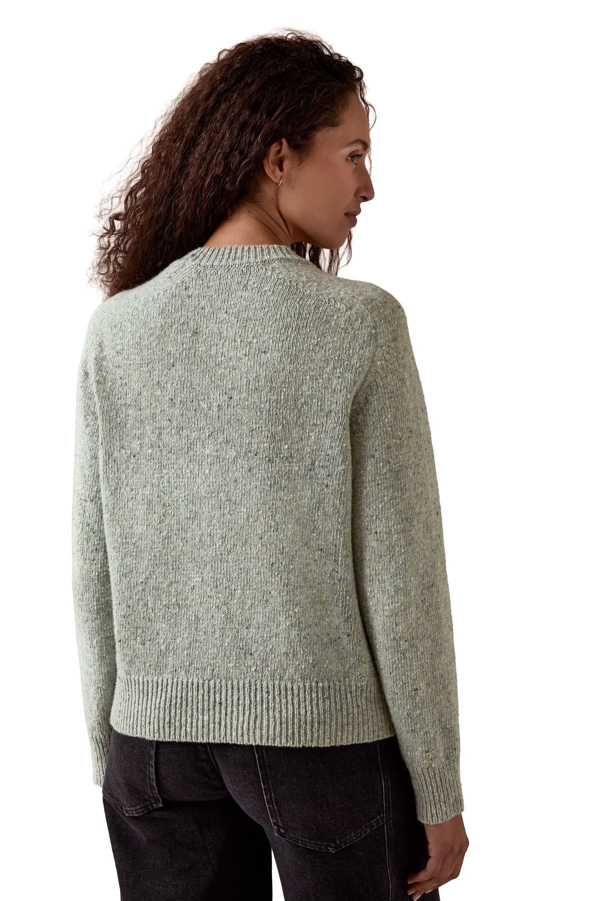Celtic & Co Celtic & Co Women's Donegal Saddle Shoulder Crew Sweater in Pale Green - 4