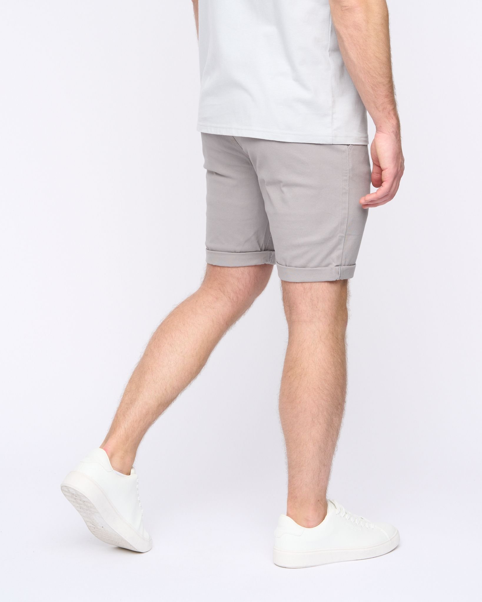 Duck&Cover Duck&Cover Moreshore Men's Lightweight Stretch Canvas Chino Shorts with Secure Penny Pocket in Light Grey - 2