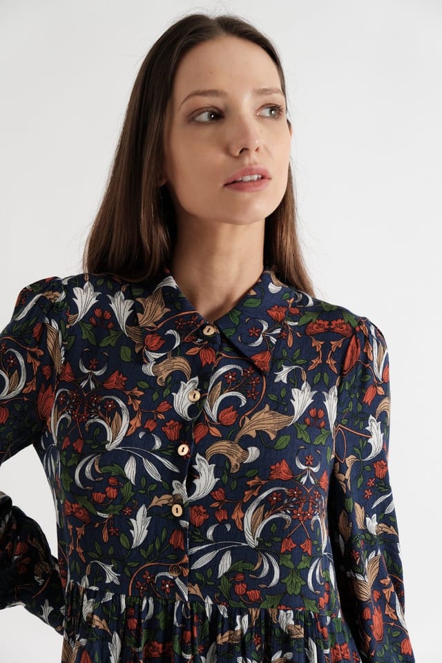 Louche Louche Women's Melly Arts & Crafts Long Sleeve Mini Dress - 3