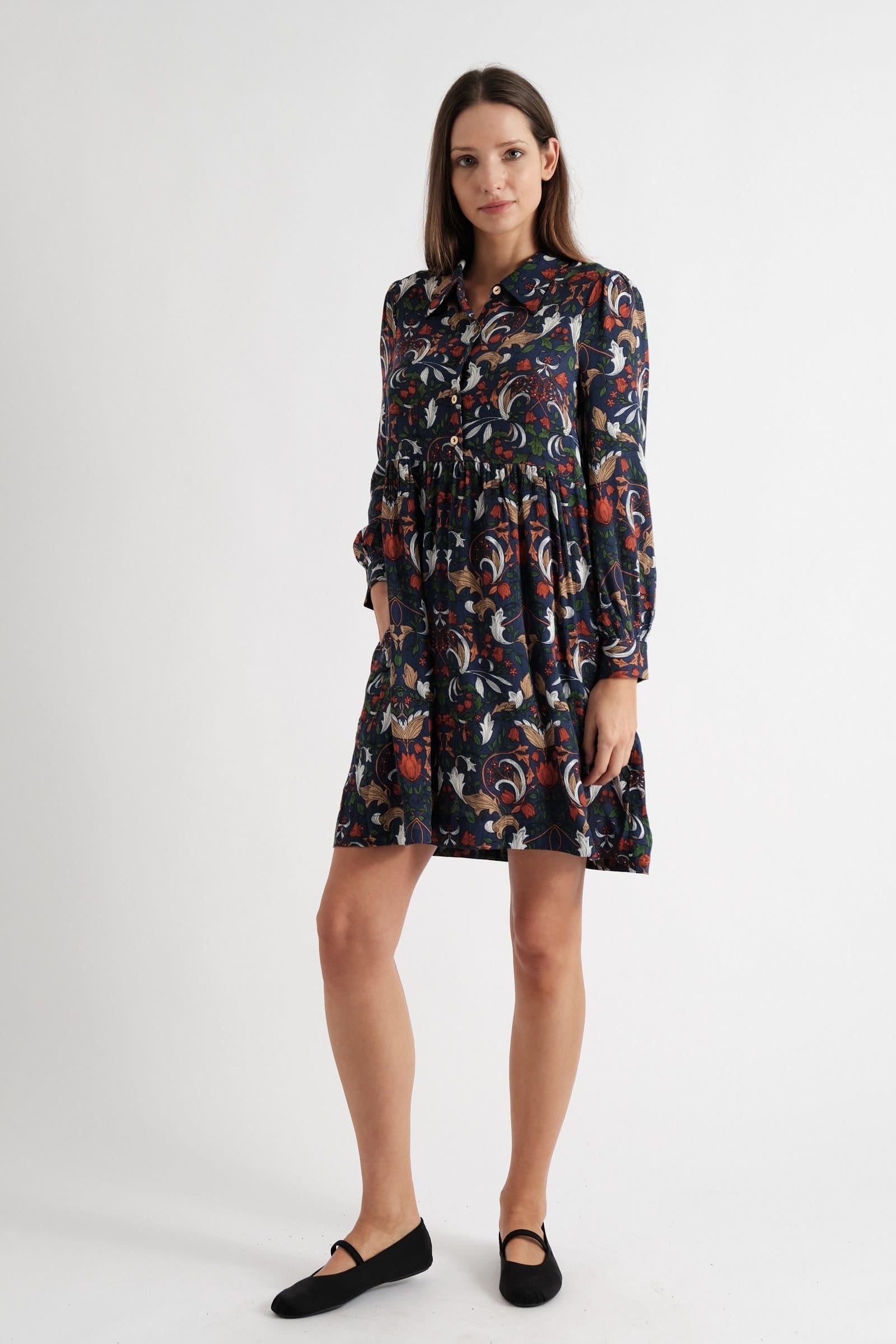 Louche Louche Women's Melly Arts & Crafts Long Sleeve Mini Dress - 4