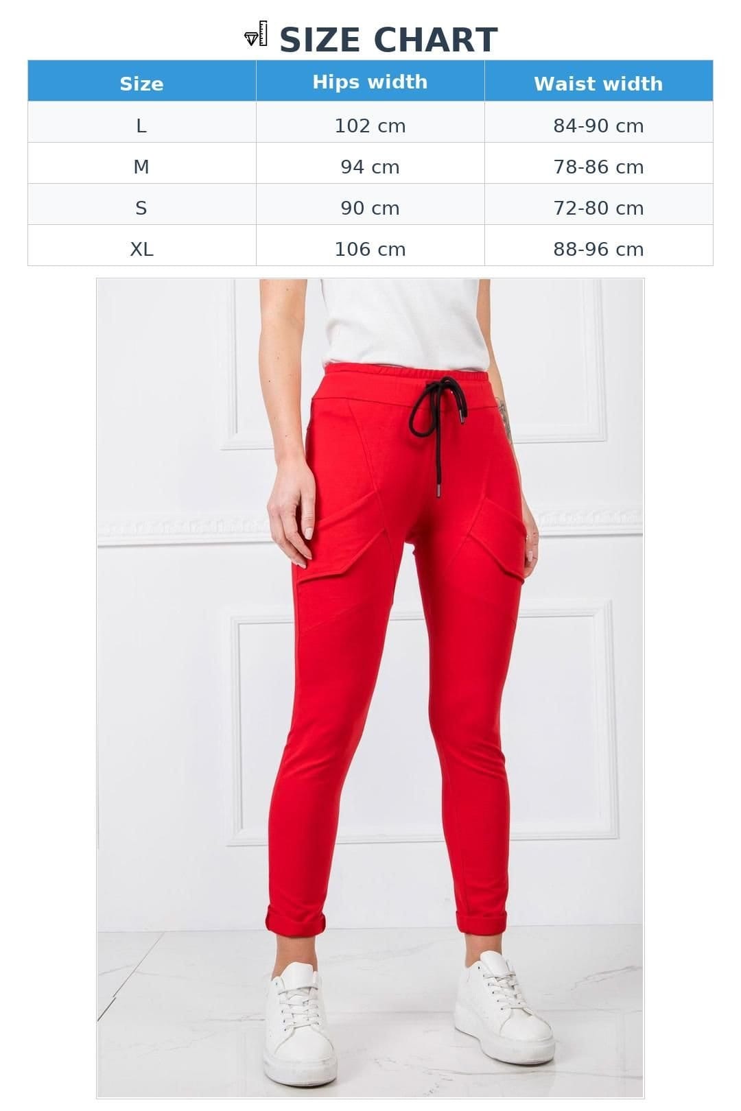 Love Lace Love Lace Women's Cotton Slim High Waist Sweatpants Track Trousers in Red - 4