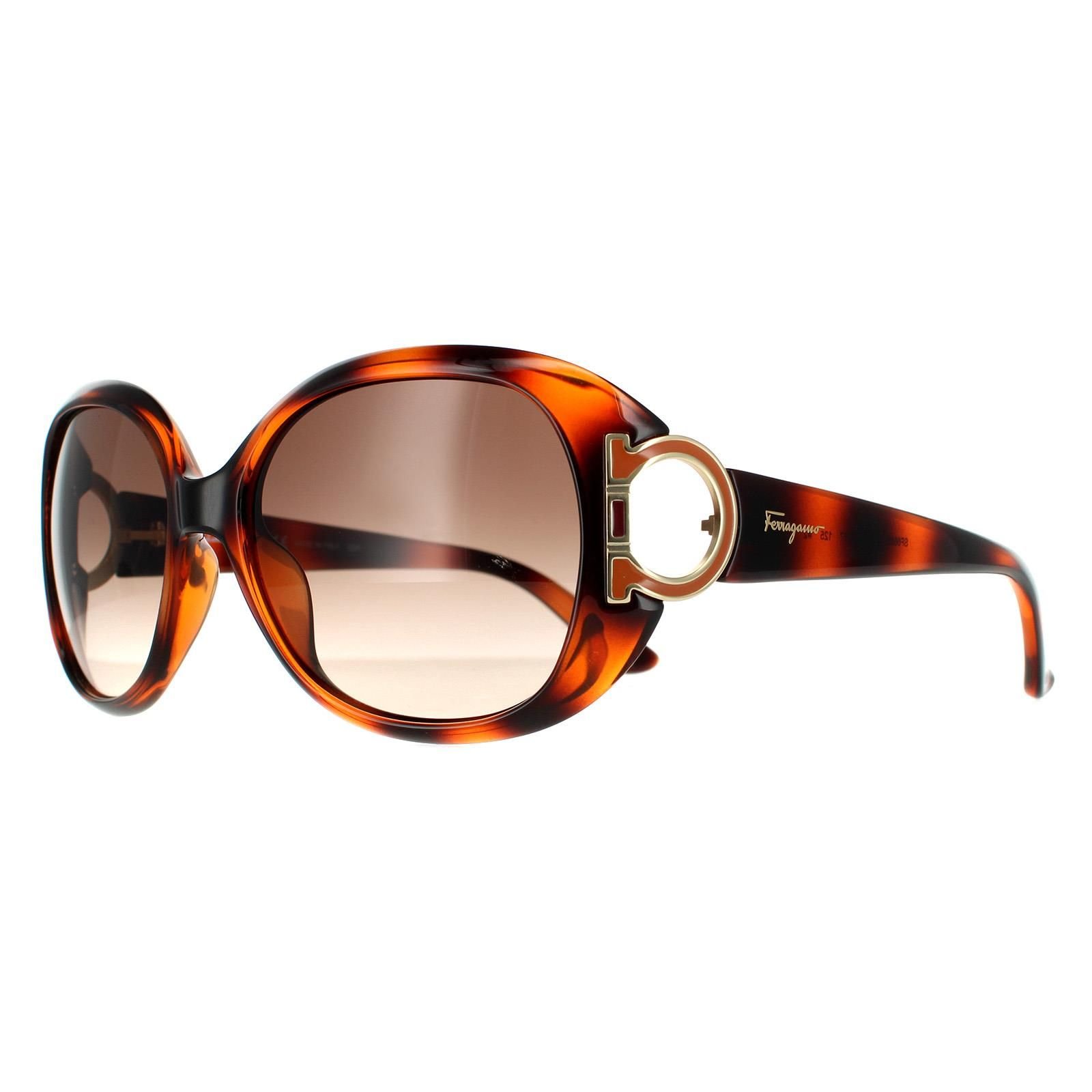 Salvatore Ferragamo Salvatore Ferragamo Women's Oval Tortoise Brown Gradient Sunglasses - 2