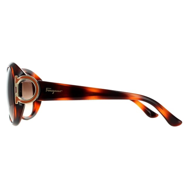 Salvatore Ferragamo Salvatore Ferragamo Women's Oval Tortoise Brown Gradient Sunglasses - 3