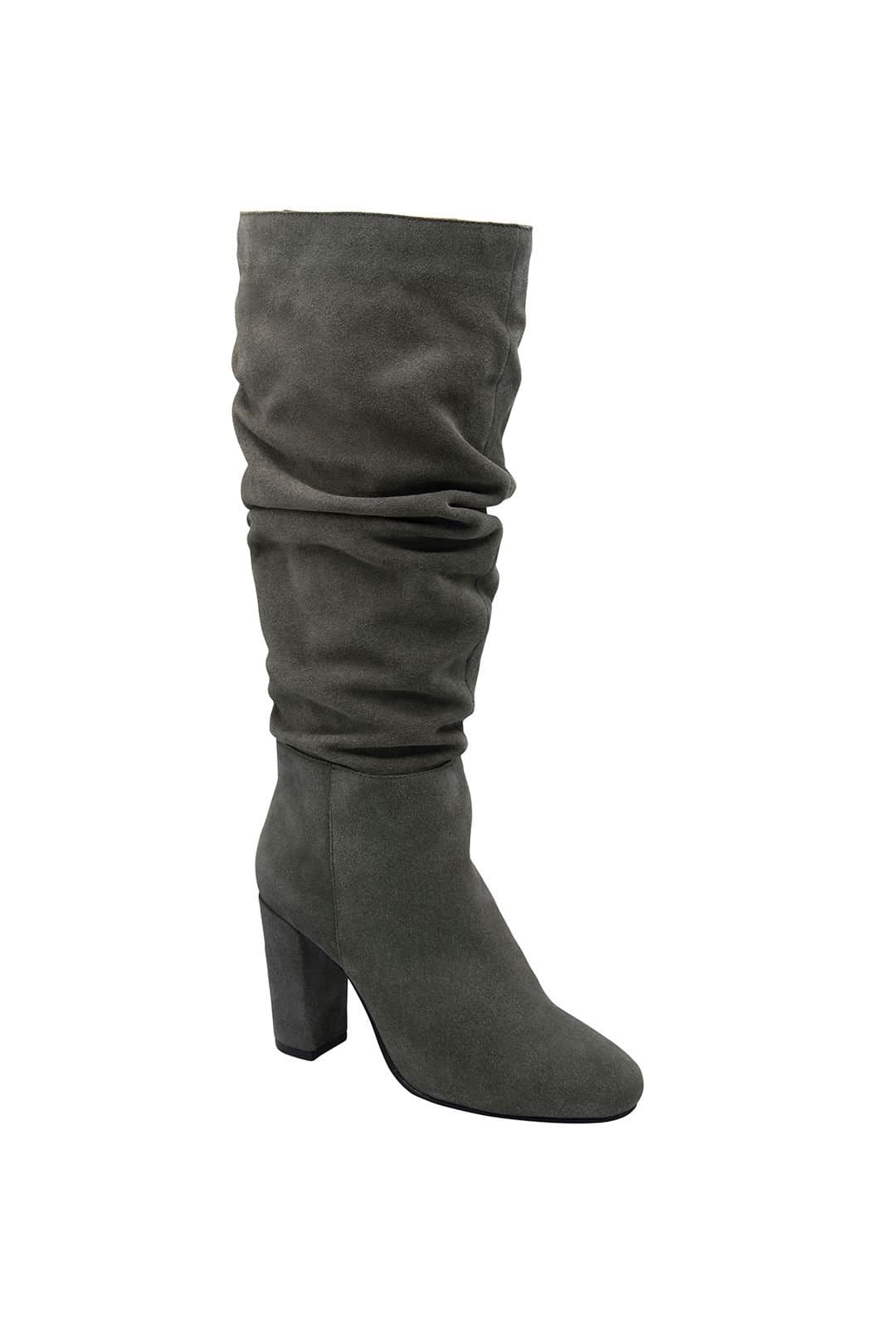 Ravel Ravel Women's 'Osney' Suede Ruched Knee-High Boots in Grey