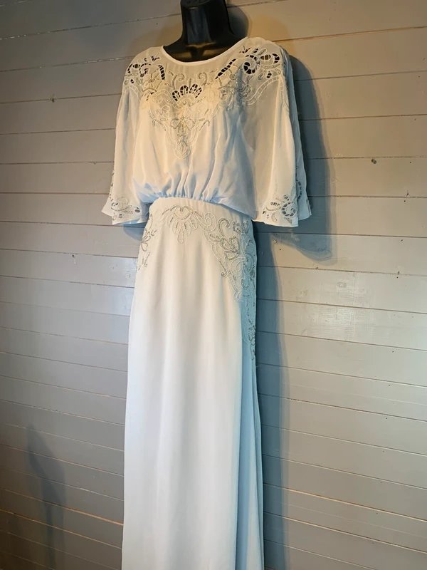 Monsoon Vintage Style Monsoon Powder Blue Embroidered Maxi Dress RRP £150 UK 8 - 1