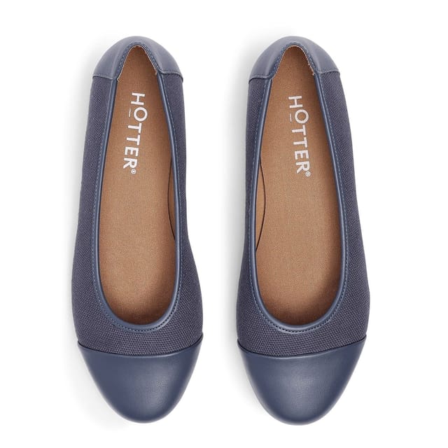 Hotter Hotter Women's 'Ingrid' Ballerina Pumps in Mid Blue - 3