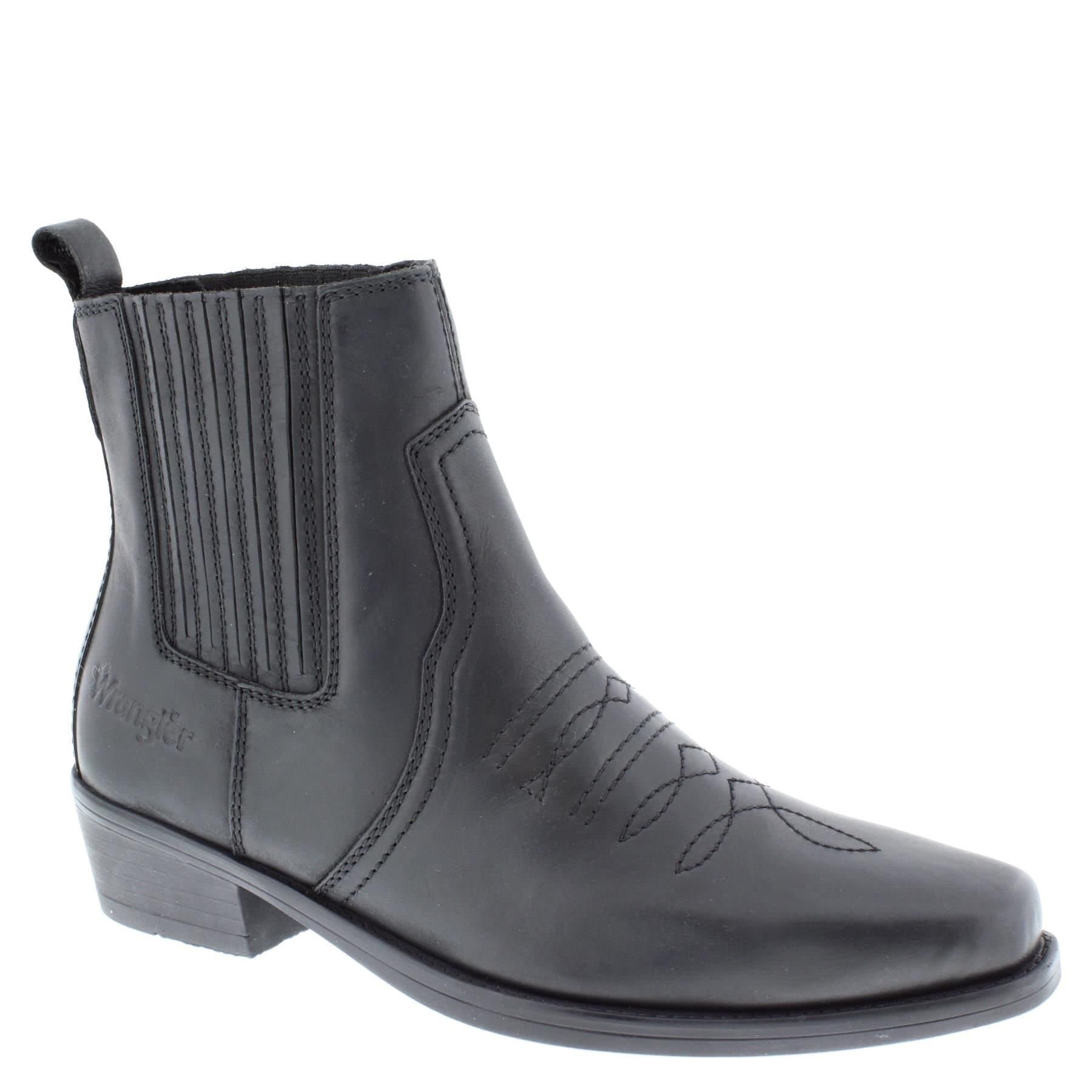 Wrangler Wrangler Men's Tex Mid Leather Western Cowboy Boots in Black