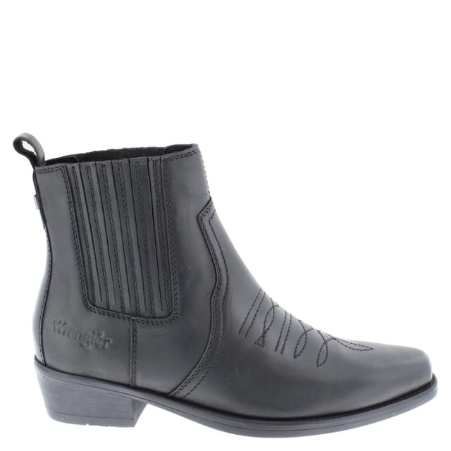 Wrangler Wrangler Men's Tex Mid Leather Western Cowboy Boots in Black - 2