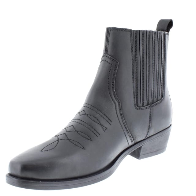 Wrangler Wrangler Men's Tex Mid Leather Western Cowboy Boots in Black - 3