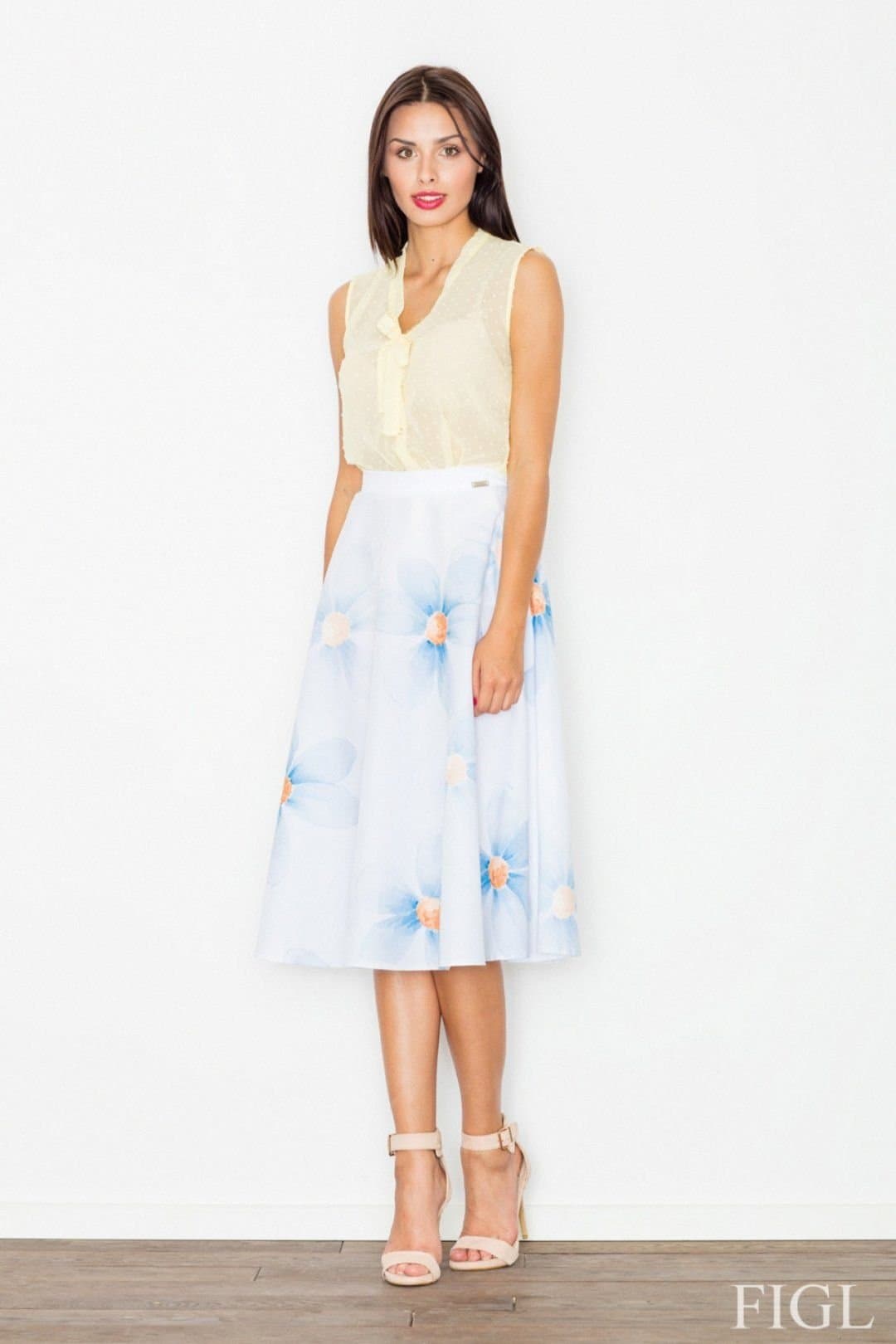 Love Lace Love Lace Women's Loose Midi Unlined Polyester Skirt in White