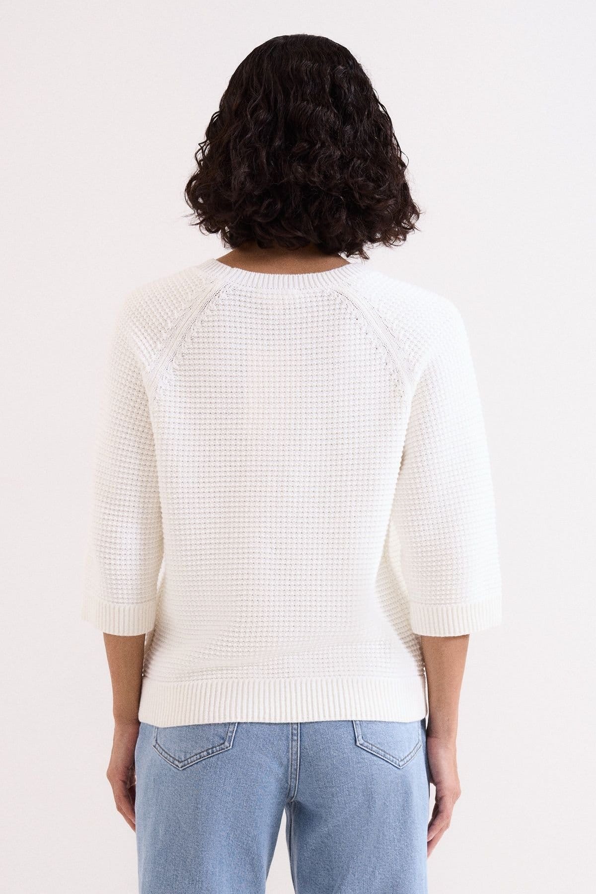 Phase Eight Phase Eight Women's Odette Waffle Knit Sweater in Off-White - 4