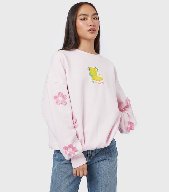 Skinnydip Women's Pink Hungry Caterpillar Bloom Sweatshirt Skinnydip New Look - 2