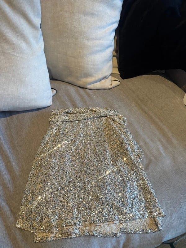 Never Fully Dressed Never Fully Dressed Silver Sequin Mini Jaspre Skirt