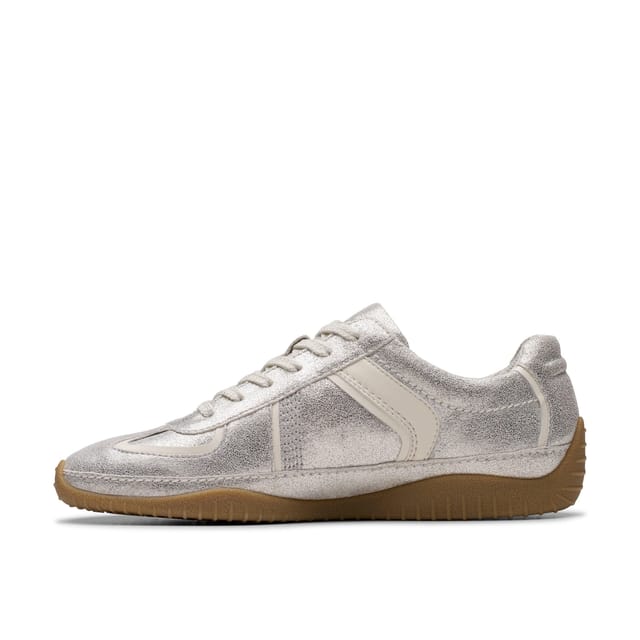 Clarks Clarks Women's Meridor Lo Metallic Combination Trainers, Lace Up in Metallics - 2