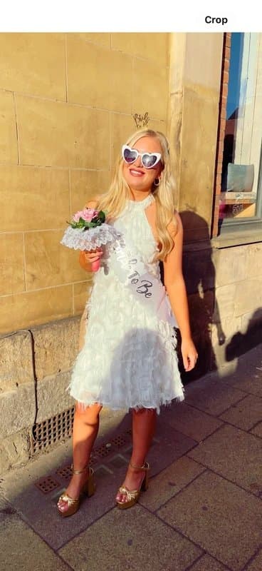 ASOS asos Y.A.S feather effect hen party dress size small