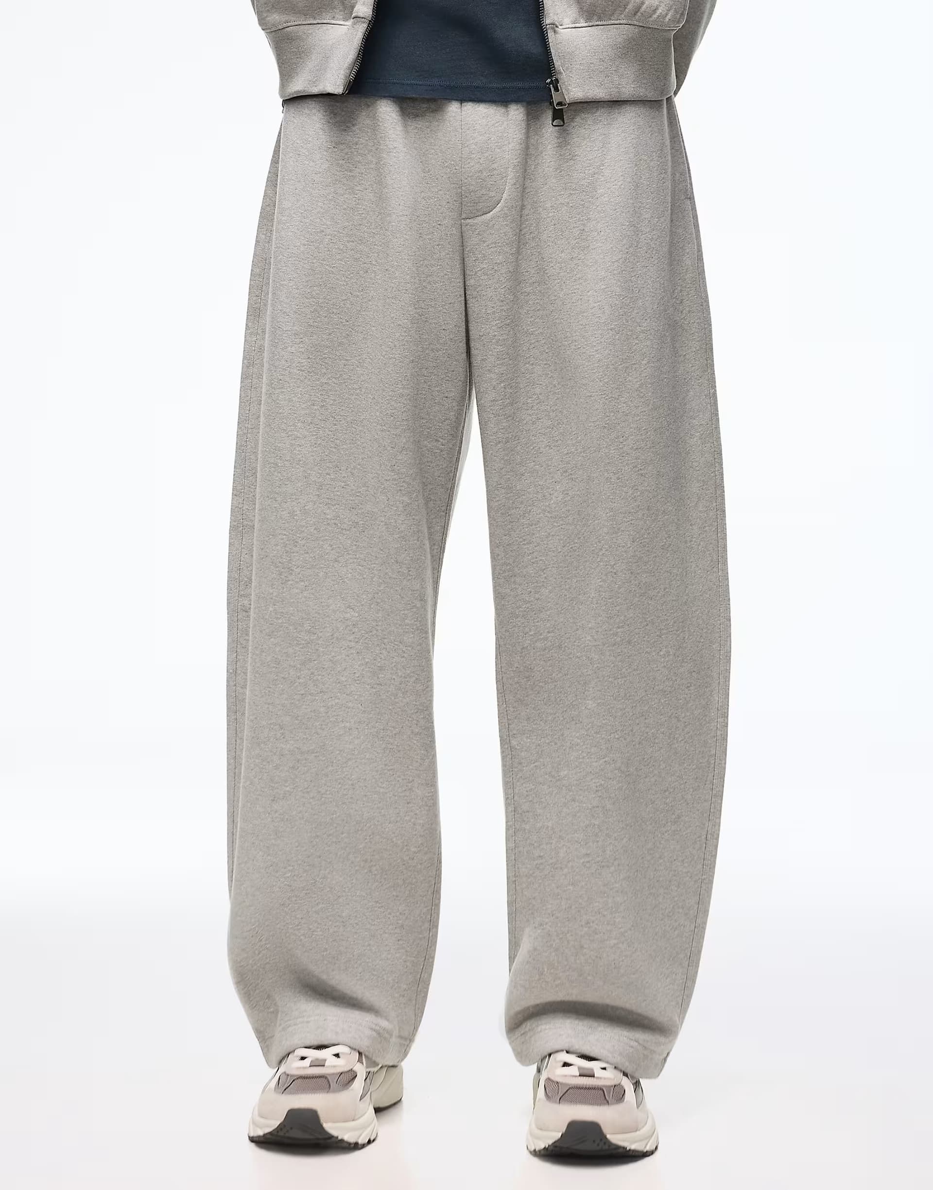 ASOS Bershka Balloon fit joggers in light grey